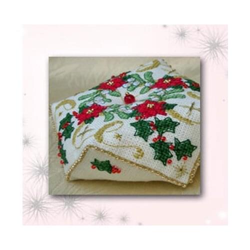 ZC020 Pin Neddle Cushion 18CT White Fabric Biscornu Needlework DIY Kit For Embroidery Cotton Thread Set Counted Cross-Stitching