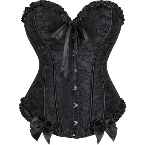 Plus Size Bustier Corsets Gothic Lace Up Binders & Shapers Overbust Body Shapewear Women Sexy Slimming Waist Trainer Boned 8121
