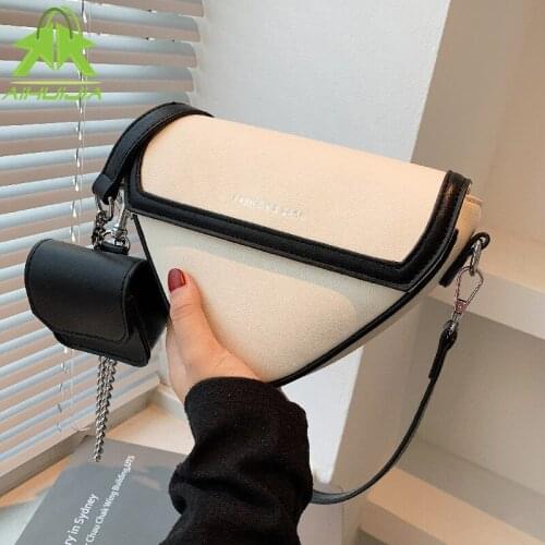 Women Purses And Handbag Fashion Triangle Shape Shoulder Bag Luxury Chain Messenger Bag High Quality Pu Leather Crossbody Bag