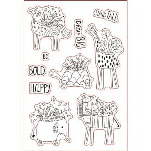 11x16 Small animals New Transparent Clear Rubber Stamp Sheet Cling Scrapbooking Photo Album PaperCard DIY Craft