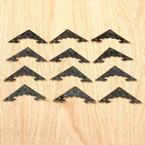 12Pcs Antique Bronze Furniture Desk Jewelry Wooden Box Cabinet Decorative Corner Brackets Protectors Guard Edge Cover 40mm/58mm