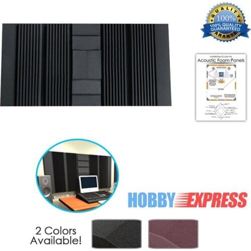 Arrowzoom 12 pcs Set Wall Insulation Acoustic Sound Absorption Studio Soundproof Foam 70.8 * 35.4 * 2.9" 2 Colors KK1044