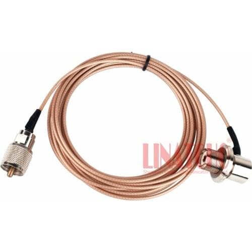 15ft RG316 PL259 male to SO239 right angle TM-471A FT-1807 IC-2820 car radio antenna cable