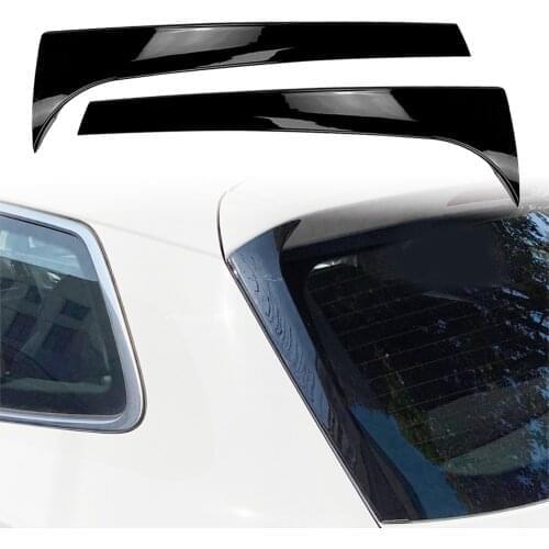 2Pcs Car Rear Window Spoiler Side Wing Trim Cover Decoration For Skoda Karoq 2017 2018 2019 Glossy Black ABS