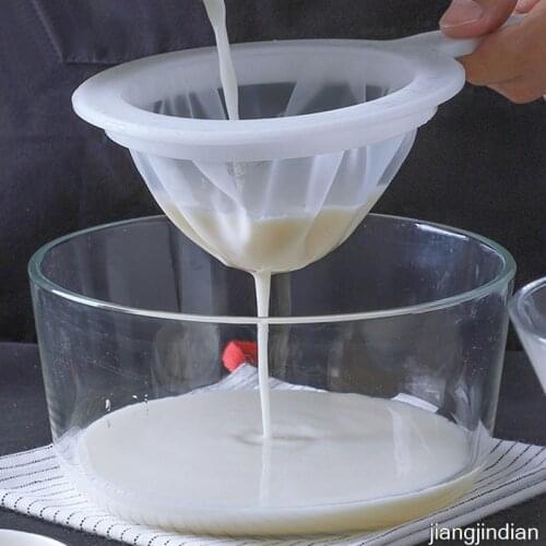 200/400 Mesh Kitchen Ultra-fine Mesh Strainer Kitchen Nylon Mesh Filter Spoon Suitable For Soy Milk Coffee Milk Yogurt