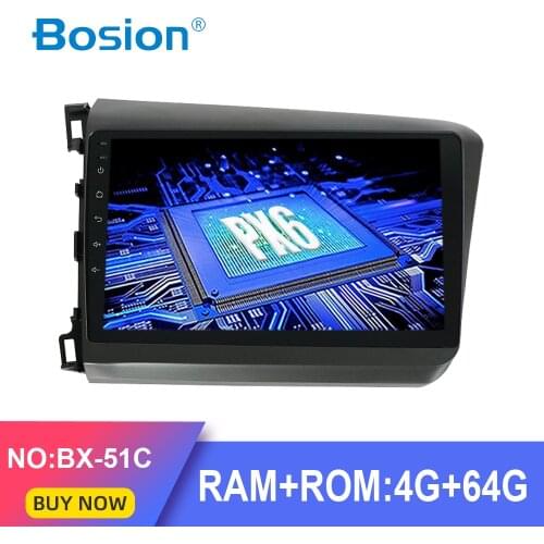 Bosion newest PX6 4G+64G Android 10 4G Car Radio Multimedia Video Player Navigation GPS For Honda Civic 2012 no 1 din dvd raido