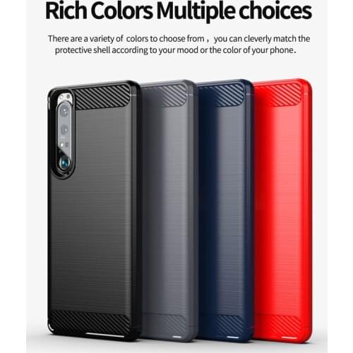 For Sony Xperia 1 III Case Carbon Fiber Anti-knock Shockproof Silicone Soft Case For Sony Xperia 5 II Xperia 10 II Xperia 10 III