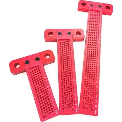 Woodworking Scribe T60/T100/T160/T260 T-type Ruler Hole Scribing Gauge Aluminum Crossed Feet Crossed-out Tool Measuring Tool