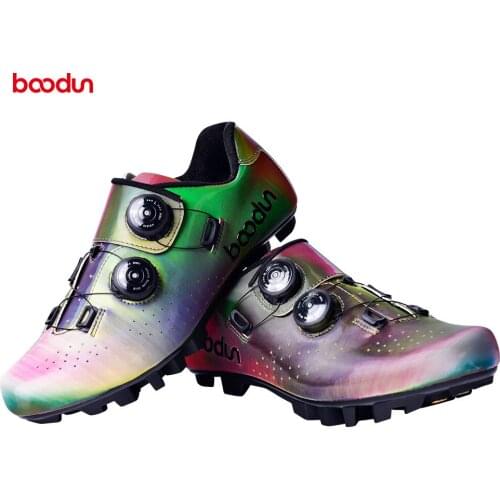 New style BOODUN Microfiber Breathable Wear Resistant Dazzling Road Bike Sneakers Breathable Waterproof Bike Shoes