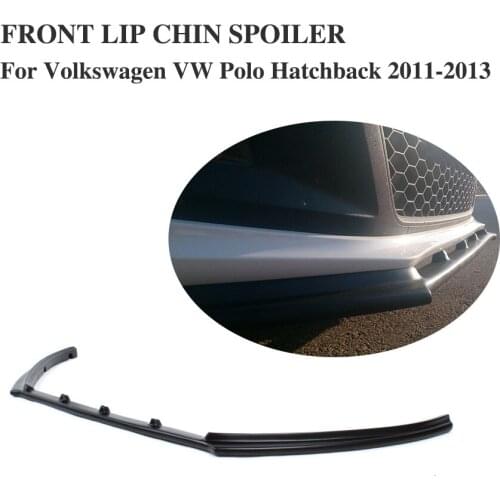 FRP Black Unpainted Front Bumper Lip Spoiler Apron for Volkswagen VW POLO 2011-2013
