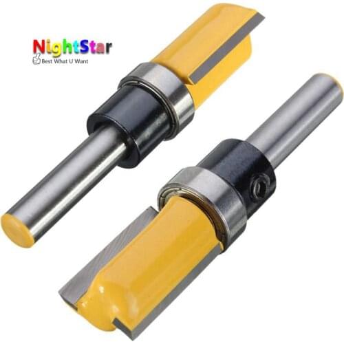 Flush Trim 1/2 3/4inch Router Bit Shank Bearing 1/4" Shank Drill Bit Woodworking Milling Cutter Polishing Head Tool for Wood