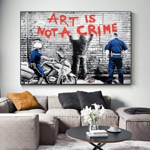 Street Graffiti Art Canvas Paintings ART IS NOT A CRIME Wall Picture Modern Poster and Prints Decoration For Home Living Room