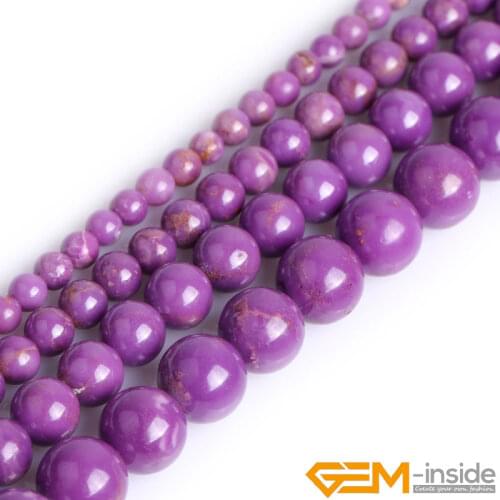 Round Natural Purple Phosphosiderite Stone Semi Precious Beads Selectable 4-16mm DIY Loose Beads For Jewelry Making 15"Wholesale