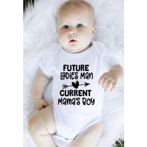Summer Baby Jumpsuit Future Ladys Man Current Mamas Boy Newborn Short Sleeve Clothing Infant Baby Boys Girls Bodysuit