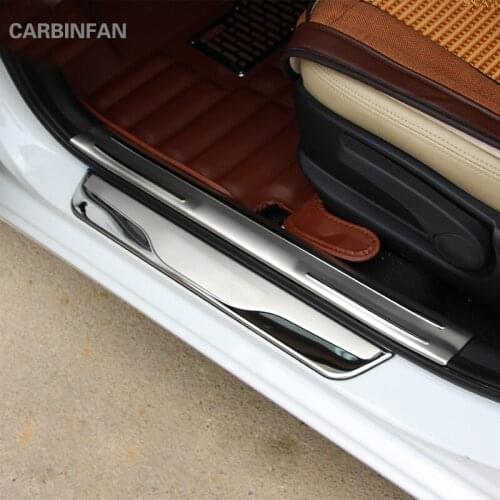 Car Stainless Steel door sill scuff pedal Protect Stickers car accessories For Hyundai Elantra Avante 2012 2013 2014 2015 C136