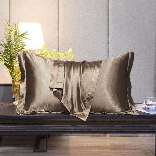 Pure Imitation Silk Pure Color Ice Silk Silk Pillowcase Monofilament Sleep Supplies Bed Sheet 48*74