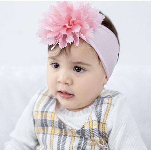 New Floral Nylon Headbands Baby Girl Headbands Newborn Toddler Girl Cute Flower Bow Hair Band Baby Accessories Kids Headwear