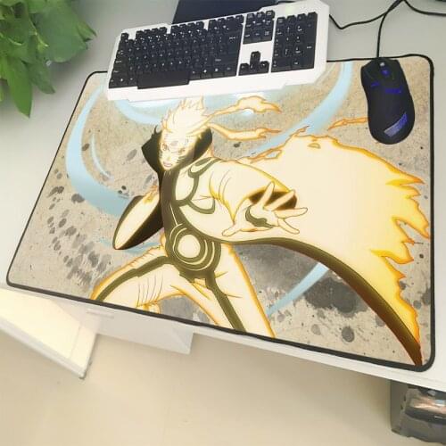 XGZ Youth Anime Large Size Mouse Pad Black Clamping Naruto Friendship Golden Cape Laptop PC Table Mat Rubber Universal Non-slip