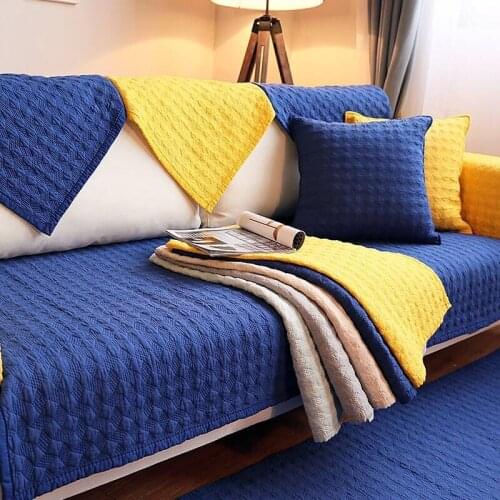 Solid Living Room Sofa Covers Sofa Towel Cotton Printing Couch Cover Pillowcase Corner Sofa Protective Cover
