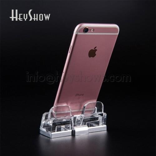 10Pcs Mobile Phone Display Stand Acrylic Holder For Iphone Samsung Huawei Xiaomi Cellphone Base In Apple Andriod Retail Shop