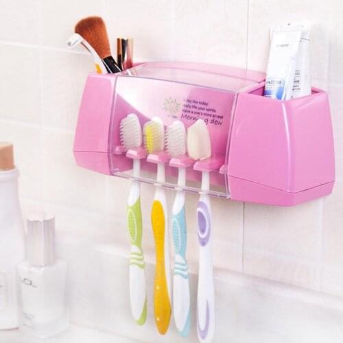 1PC Plastic Toothbrush Holder Toothpaste Storage Rack Shaver Tooth Brush Dispenser Bathroom Organizer Accessories Tools