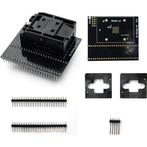 UPMELY Black BGA64 EMMC Adapter for RT809H Programmer Universal RT-BGA64-1 1.0mm RT-BGA64-02 Socket 11*13mm Test Chips New