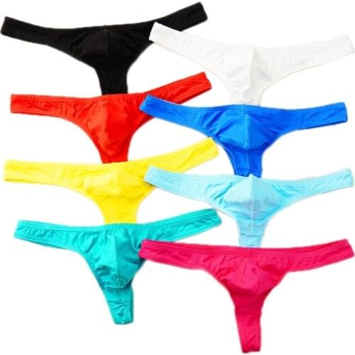 High Quality Sexy Cotton Men Underwear Pouch G-string Penis Bikini Briefs Soft Underpant Comfortable Low Waist Solid Color Thong