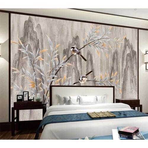 Wellyu Customized wallpaper 3d modern Chinese creative flower and bird fashion TV background living room bedroom background wall