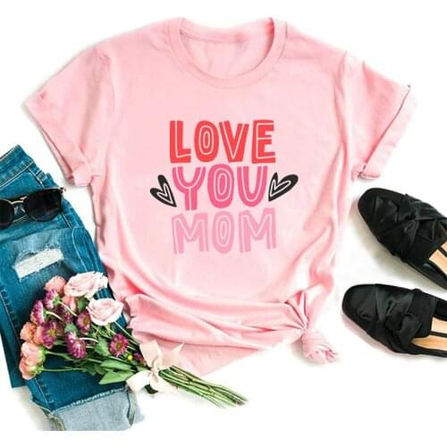 2021 Hipster T-Shirt Harajuku Super Mother Graphics Mun Pink Basic Simple Tops Casual Sweet 7 Colors Short Sleeve