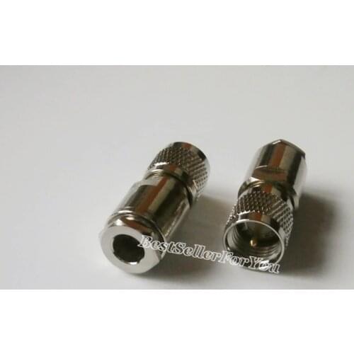 1Pcs mini UHF male plug clamp RG58 RG142 LMR195 RG400 cable straight Connector