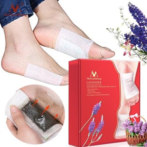 10PCS/1Box Lavender Detox Foot Patch Repair Nourishing Foot Exfoliating Mask Improve Sleep Slimming Improve Skin Foot Care