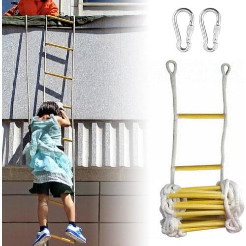3M/5M Rope Ladder Soft Training Ladder Emergency Work Safety Response Kids Climbing Rock Climbing Safety Equipment >8 Years Old