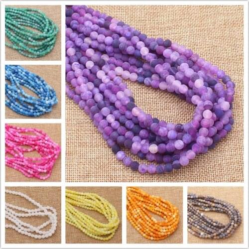 4-14mm Many Color Weathering Agates Round Stone DIY Spacer loose beads 15"