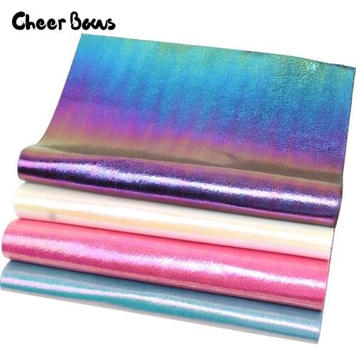 4pcs/Set A4 Laser Leather Sheets Rainbow Burst Crack Metal Faux Leather DIY Hair Accessories Garment Decorative Materials