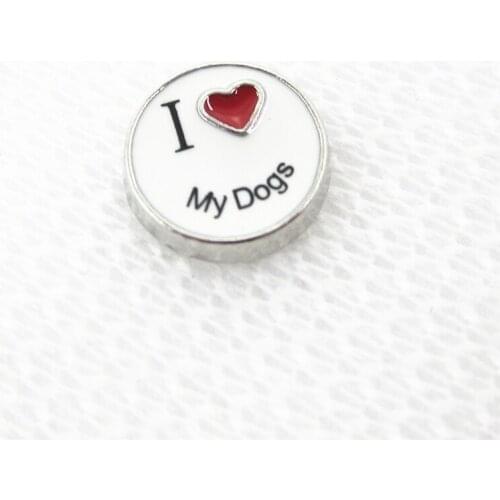 50pcs/lot Hot Selling I love my dogs Floating Charms Living Glass Memory Floating Lockets DIY Jewelry Charms