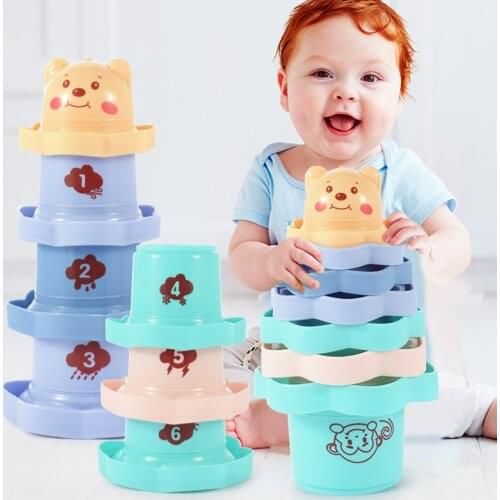 7 Pieces Animal Characters Rainbow Stacking Toy Bath Toy for Bathtub Toddlers Baby Indoor