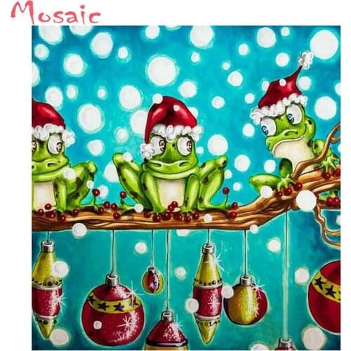 New full square/round Diamond Painting Christmas Frog Icon DIY Diamond Cross Stitch Decoration Mosaic Rhinestones Children Gift