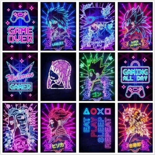 5D diy diamond painting Japanese animation abstract rice red light demon killer death note game childrens playroom home dec