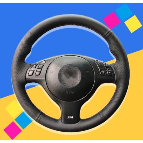 Auto Braid On The Steering Wheel Cover for BMW M Sport E46 330i 330Ci E39 540i 525i 530i M3 E46 Car Covers Interior Car-styling