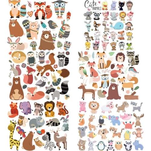 Big Sheet Animal Patches Fashion Diy Washable Heat Transfer T-Shirt Shoes Decoration Stickers Patch Boho Small Animal Transfers