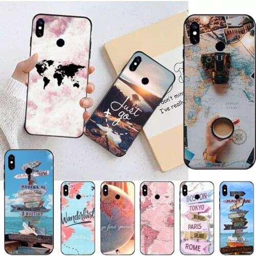 World Map Travel lanscape Phone Case For Xiaomi Redmi note 7 8 9 t max3 s 10 pro lite coque funda shell cover