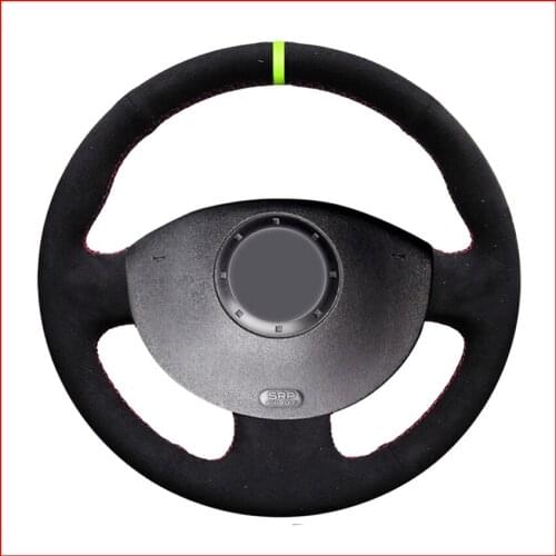 Black Suede Steering Wheel Cover for Renault Megane 2 2003-2008 Kangoo 2008-2012 Scenic 2 2003-2009
