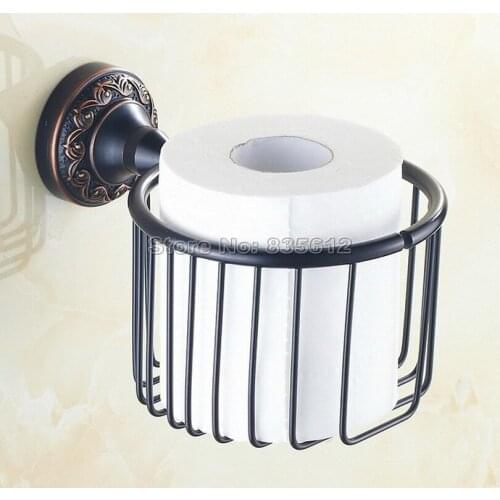 Black Oil Rubbed Bronze Bathroom Toilet Paper Roll Holder Basket Bathroom Fitting Wba464