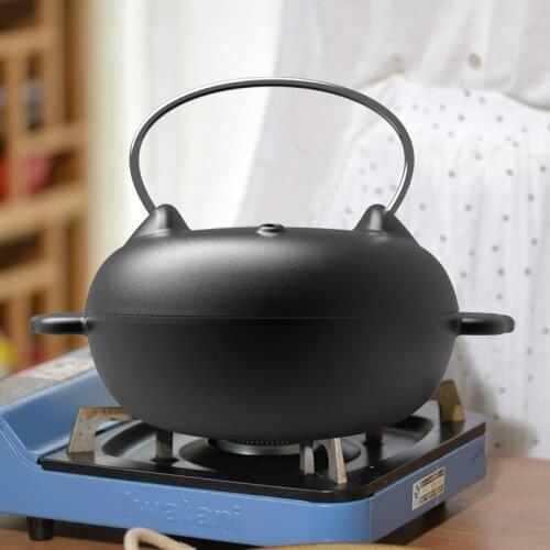 Cast iron deep sweet potato pot household roast potato DIY roasted corn multi roaster baking grill pan