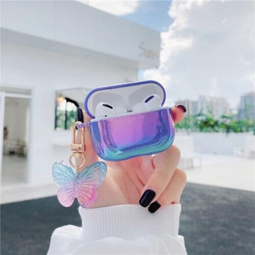 Colorful raindrops airpods pro protective cover Japan and South Korea Butterfly Hard Shell Apple Bluetooth Headset is applicable