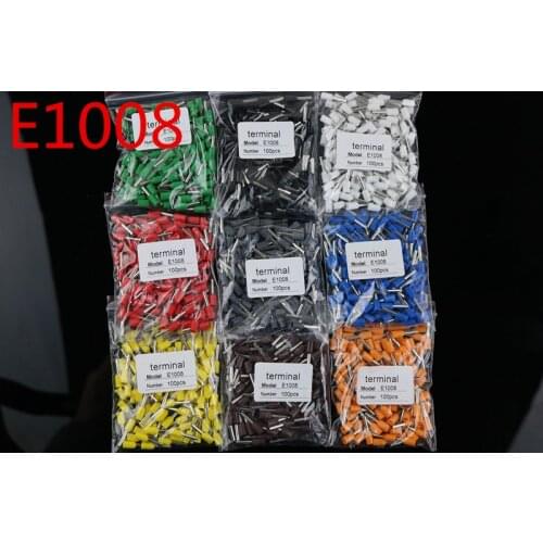 E1008 Tube insulating Insulated terminals 100PCS/Pack 1MM2 Cable Wire Connector Insulating Crimp Terminal Connector E