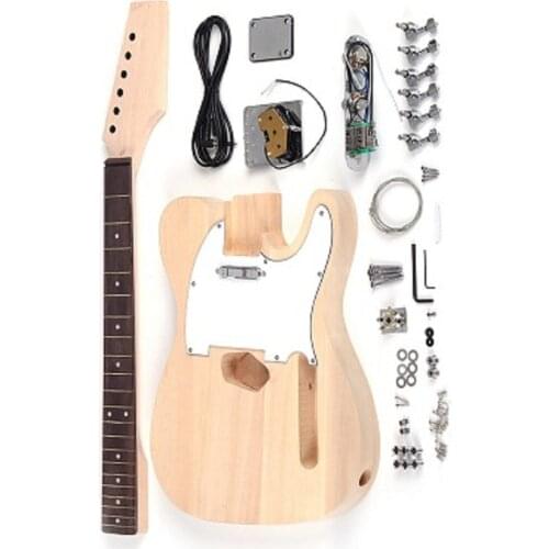 Unfinished Electric Guitar DIY Kit High Quality Basswood Body Maple Neck Rosewood Fingerboard And Guitar Parts