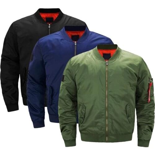 European Plover Autumn Winter Jacket For Men Thick Zipper Filled Parka Flight Coat For Men Warm Coat Waterproof