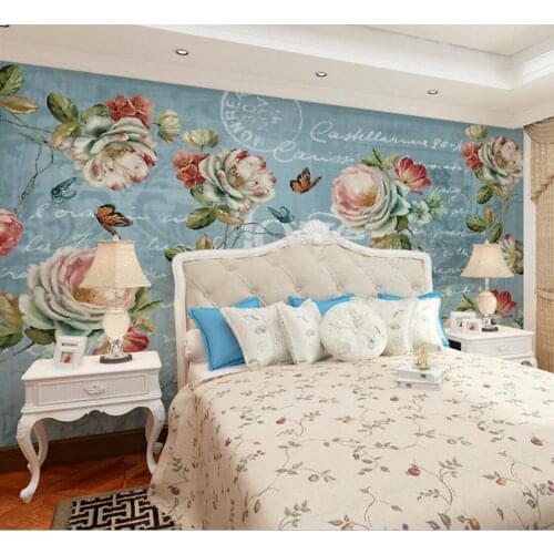 European Vintage Flower Mural Photo Wallpapers for Living Room TV Background Wall Paper 3d Wall Murals Wallpaper Custom Size
