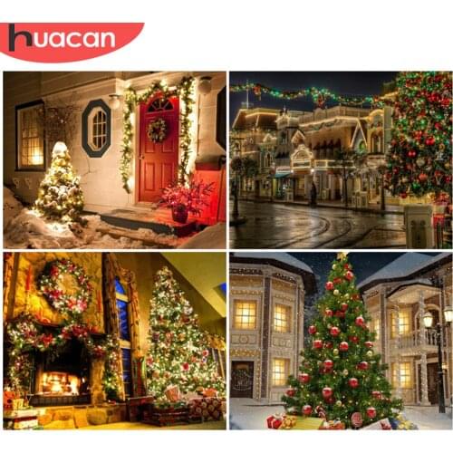 HUACAN Picture By Numbers Christmas DIY Painting By Number House Gift Drawing On Canvas Hand Painted Paintings Art Home Decor